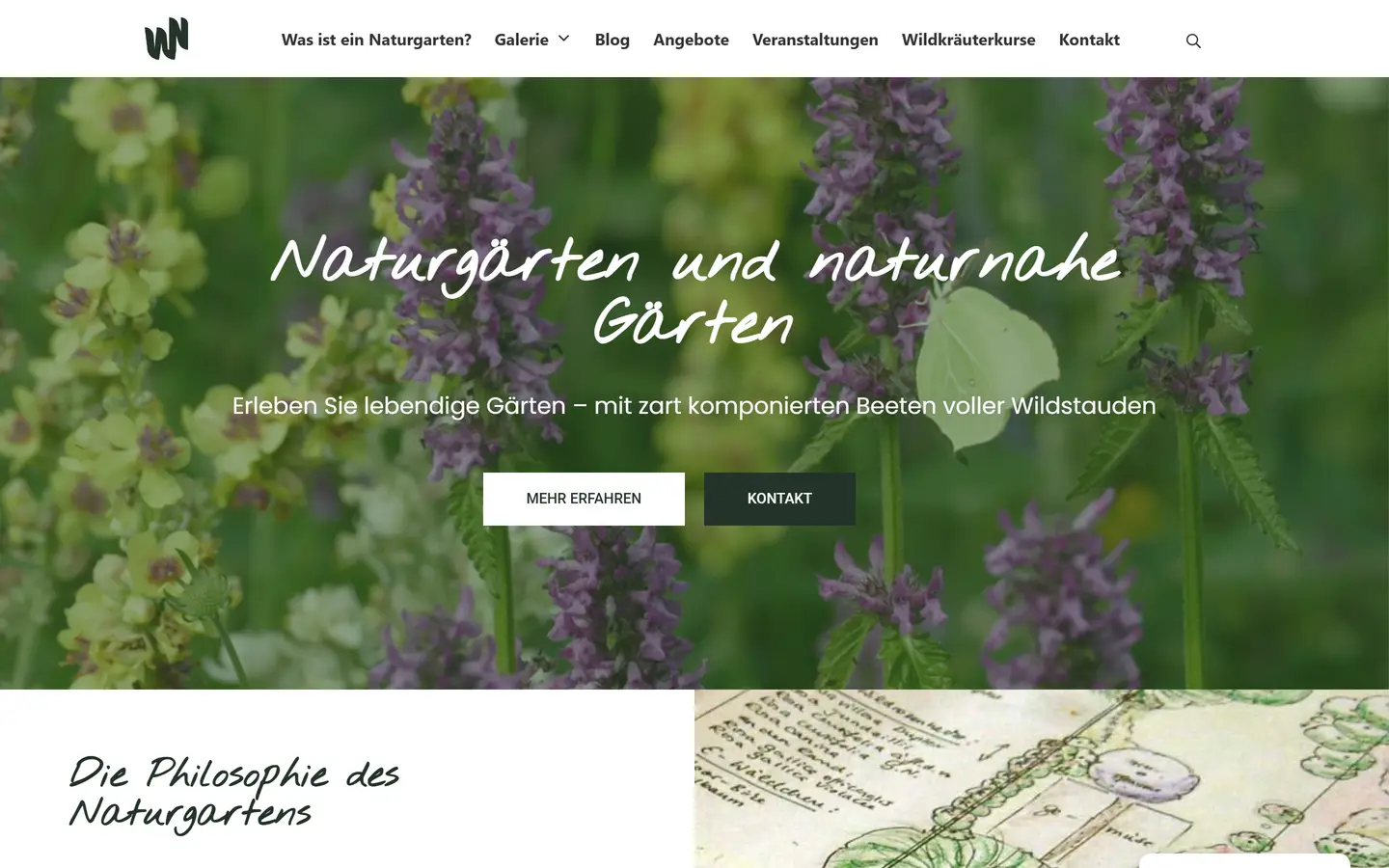 Wehner Naturgarten – Website-Vorschau